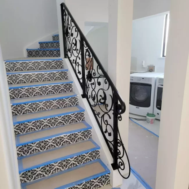 Iron hand rails for steps