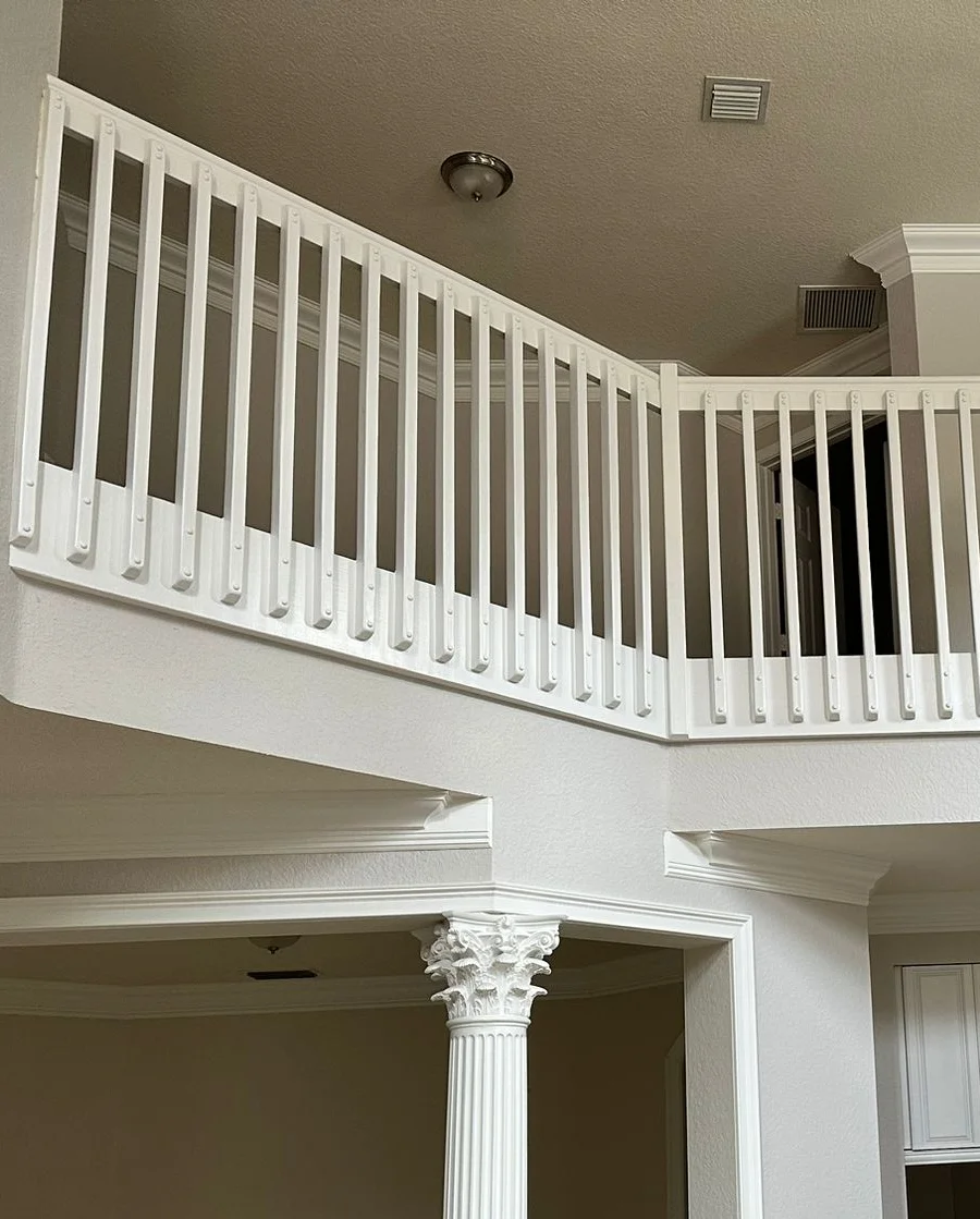 Stylish Wood Stairs with Glass Railings